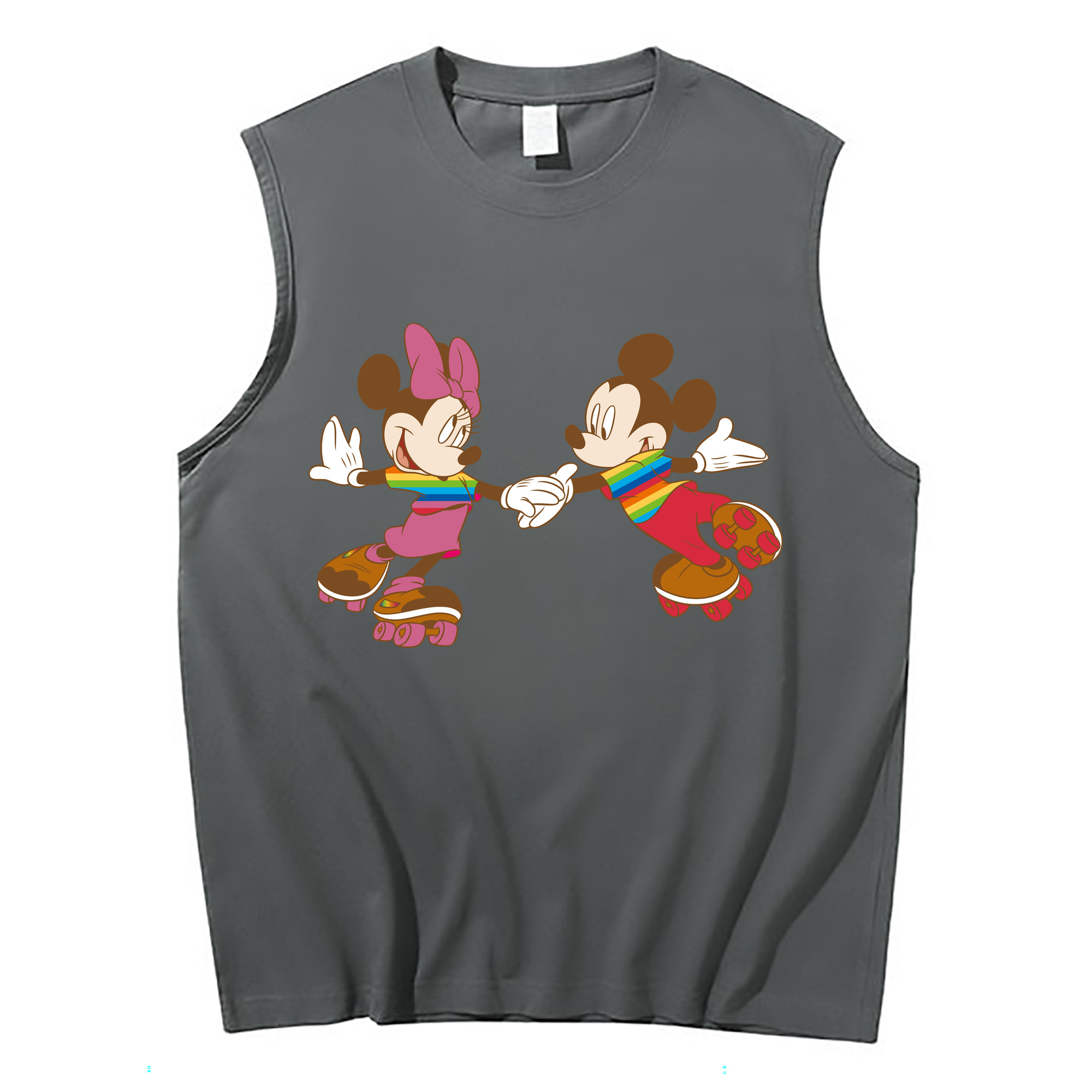 ミッキーマウス Mickey Mouse コットン100％タンクトップ（フロントプリント）